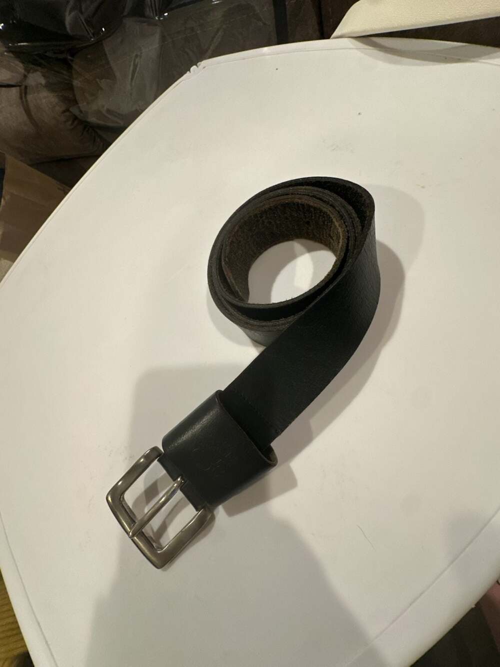 Calvin Klein Jeans Black Leather Belt